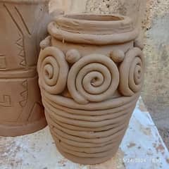 clay pots made from hand