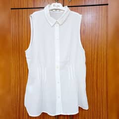 Brand : Mango ,white sleeveless blouse brand new