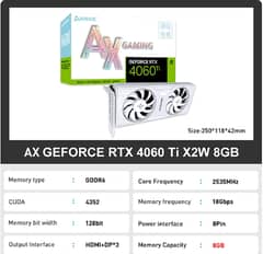AX GAMING RTX 4070 RTX 4080 RTX 4060 TI New Graphic Card GDDR6X 256Bit