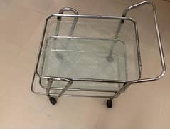Dinner trolley glass and metal