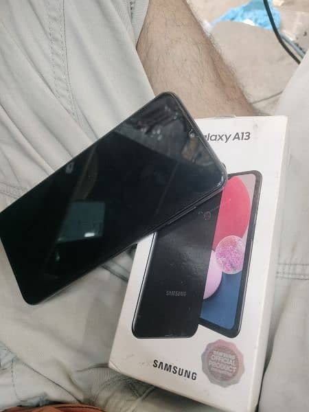 Samsung A13 box all asess 4GB 128GB minor wite shade show nai hota 12