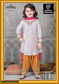 3 Pcs Girl's Embroidered Suit