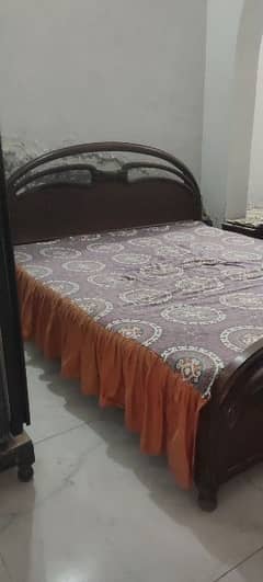 original wooden bed with 2 side tables