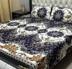 3 PCs crystal cotton printed double bed sheet