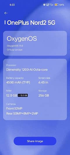 OnePlus Nord 2.5G  12/256