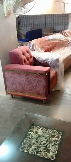 SS new gold sofa set