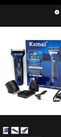 Kemei  Premium Quality 3 in 1 Hair Trimmer super Grooming kit Shaver