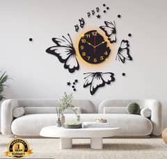 ButterFly Laminated Wall clock with backlight (COD)
