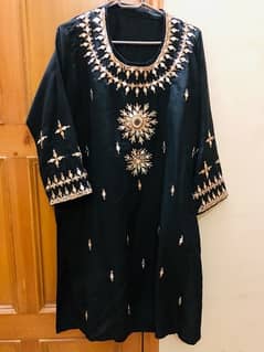 Black mirror dress 3 pcs raw silk / 2 piece without dupata 8200