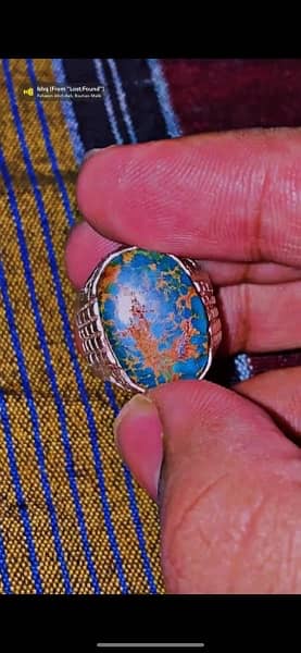 top quality Old mine turquoise feroza stone ring 1