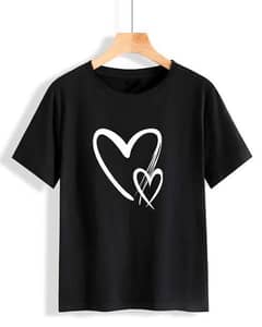 New design Heart shape Tshirt is available. With free delivery charges.