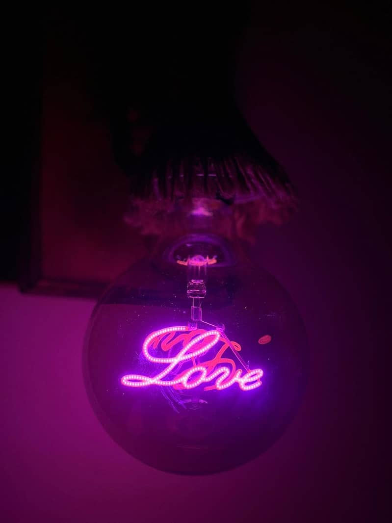 4Watt Pink Love BuLB Led Filament Text Bulb - Love (Pink), Filament 6