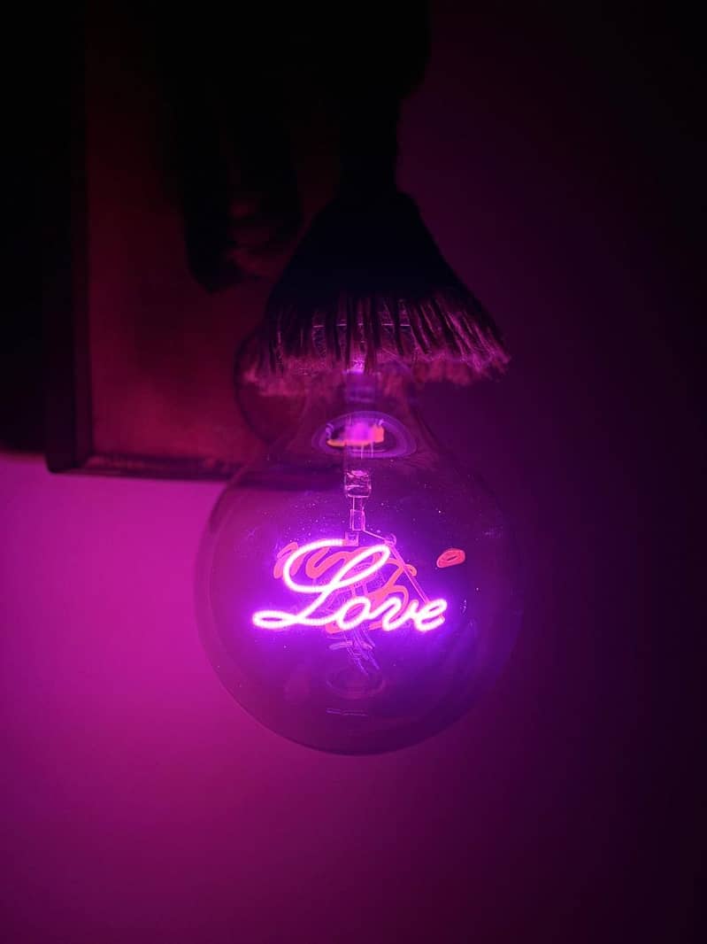 4Watt Pink Love BuLB Led Filament Text Bulb - Love (Pink), Filament 1