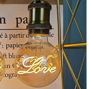 4Watt Pink Love BuLB Led Filament Text Bulb - Love (Pink), Filament 5