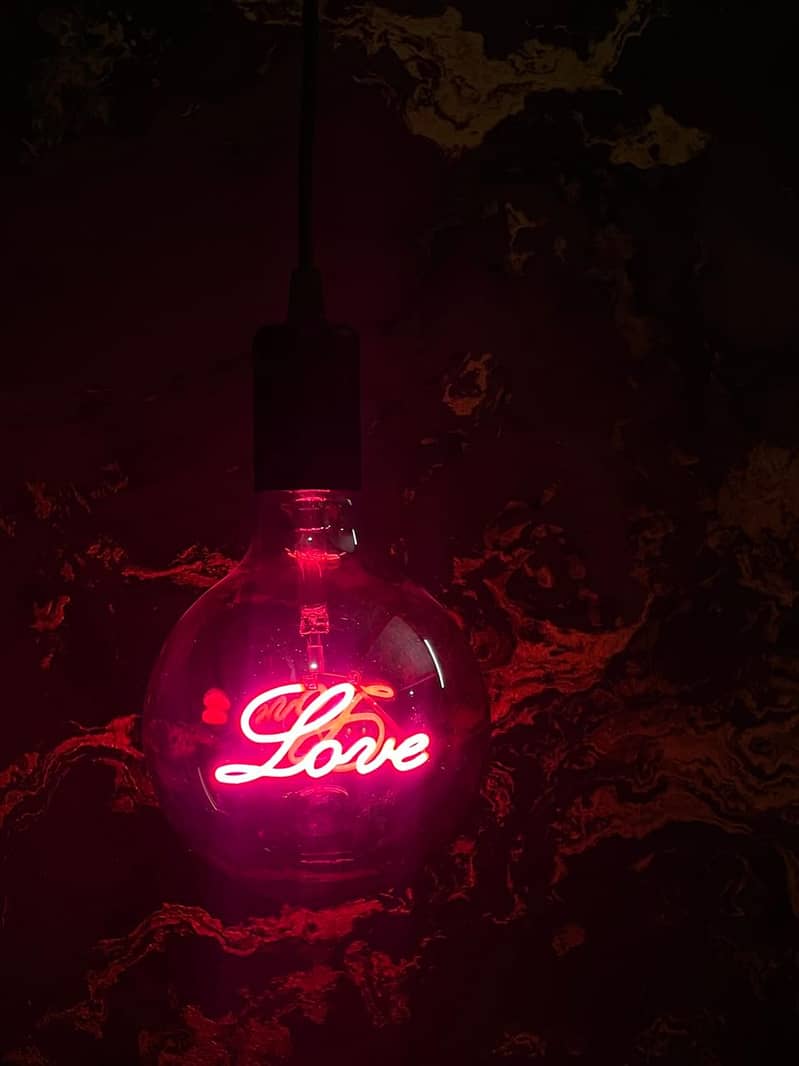 4Watt Pink Love BuLB Led Filament Text Bulb - Love (Pink), Filament 4