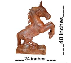 Creative Wooden Horse, Standing Horse, Wooden Horse Sculpture.