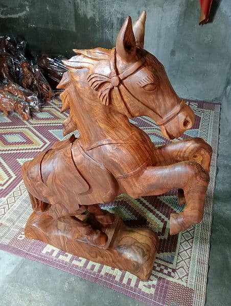 Creative Wooden Horse, Standing Horse, Wooden Horse Sculpture. 1