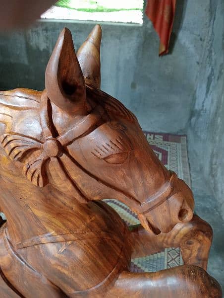 Creative Wooden Horse, Standing Horse, Wooden Horse Sculpture. 2