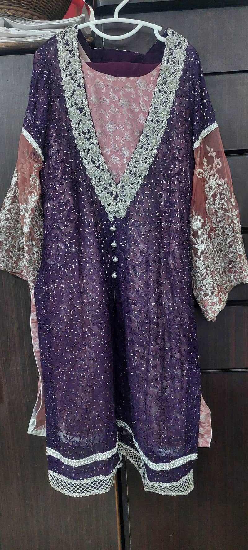 Pink purple shimmery embellished mehndi/mayoon dress 0