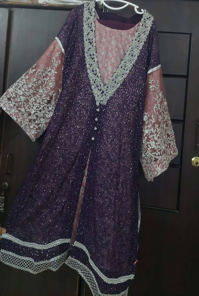 Pink purple shimmery embellished mehndi/mayoon dress 2