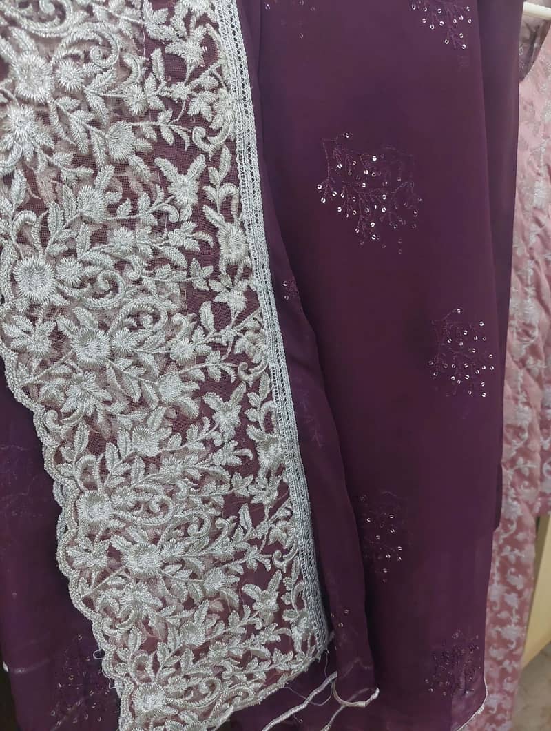 Pink purple shimmery embellished mehndi/mayoon dress 4