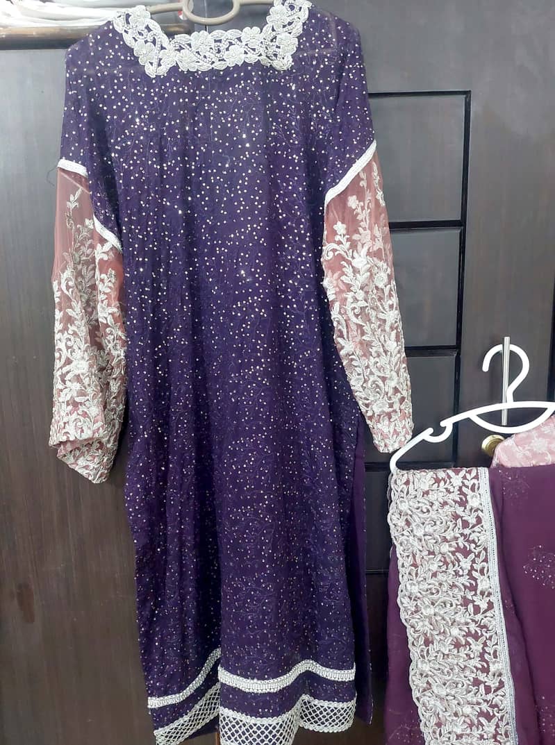 Pink purple shimmery embellished mehndi/mayoon dress 6