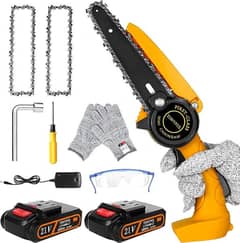 TONYFUL 6-INCH CORDLESS CHAINSAW WITH 2 BATTERY