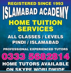 Best Experienced Home Tutors Rawalpindi Islamabad & online