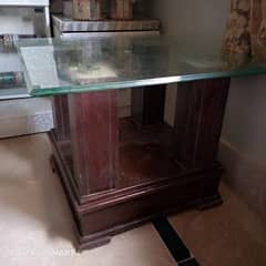 Wooden glass Top center table for sale