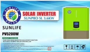 sunlife hybrid inverter 3.6 KW