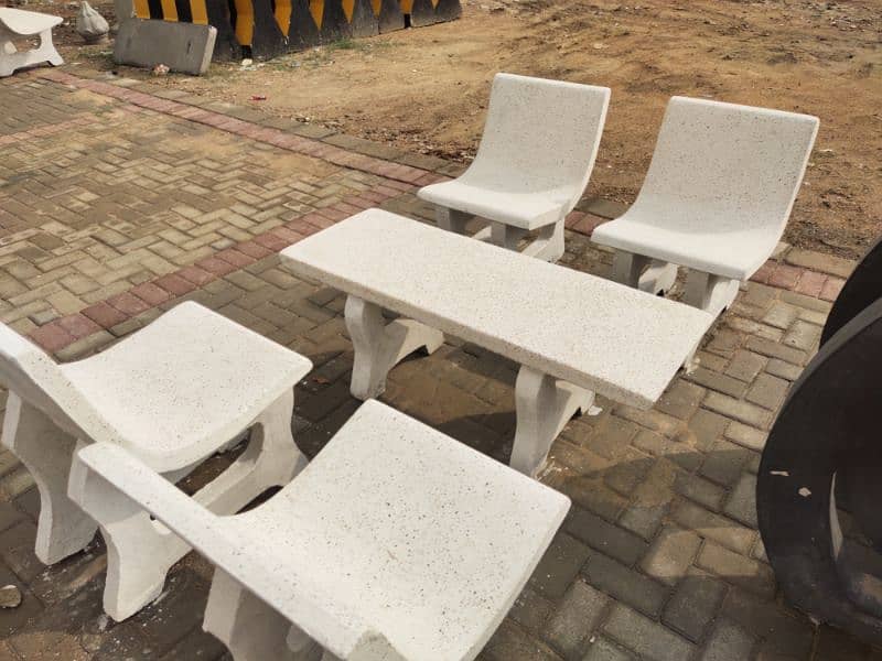 Concrete table chairs set-Durable outdoor furniture 2