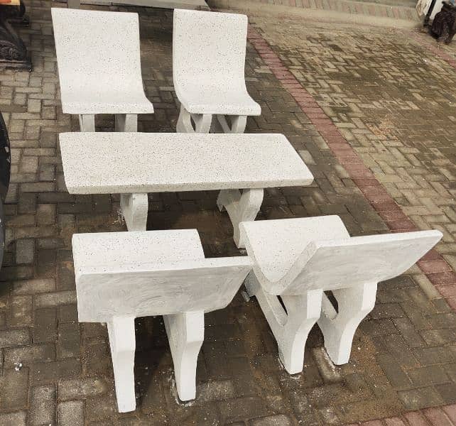 Concrete table chairs set-Durable outdoor furniture 0