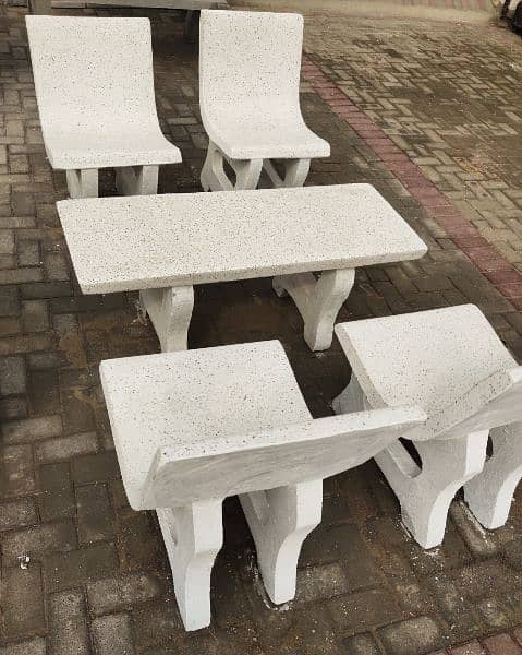 Concrete table chairs set-Durable outdoor furniture 5