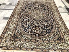 Handmade Persian Naeen Rug , Blue Woolen Qaleen | Homedecor Carpets