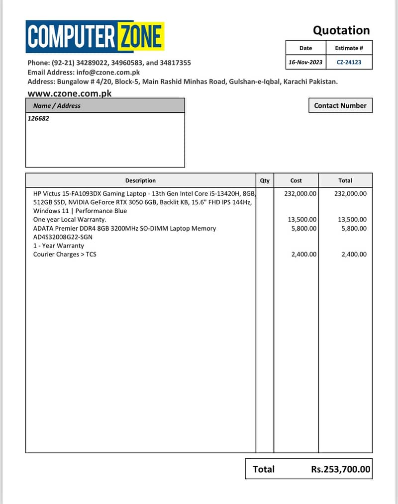 Victus HP 15-fa 13Gen Core i5 8