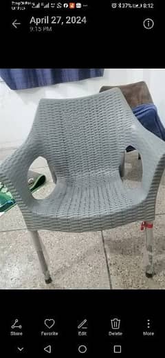 2 plastic chairs and 1 broken chair