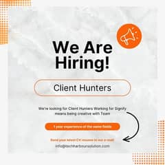 We are hiring Client Hunters