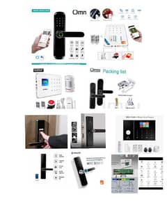 smart fingerprint handle door lock, home alarm system, burglar alarm