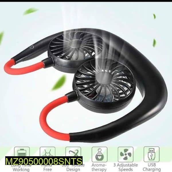 Wearable Sports Portable Rechargeable Fan 0