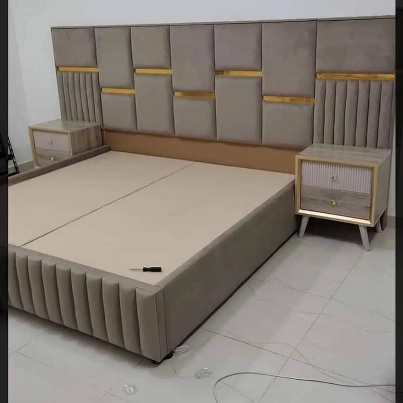 Double bed/King size bed/Poshish Bed set/Wooden bed/Furniture 2