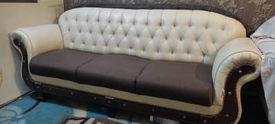 Luxury 7 Seater Sofa Set with Imported Curved Glass Table