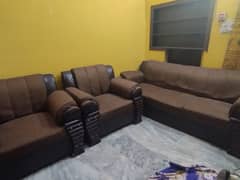Dark brown sofa set