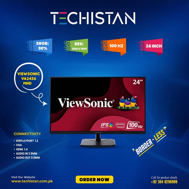 led/ViewSonic VA2456-MHD/IPS panel led/Office led/gaming monitor 0