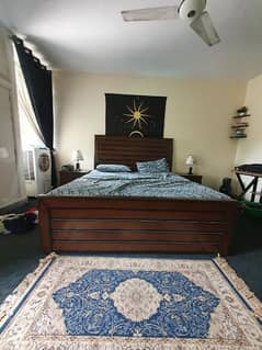 King size bed with side tables and dressing