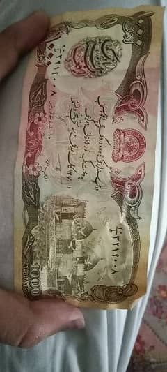 Afghanistan currency 1000