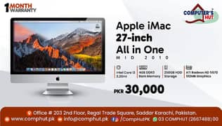 Apple iMac 27-inch Mid 2010 AIO Intel Core i3 3.2GHz 4GB Ram 250GB HDD