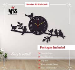 analog Stylish birds design wall clock