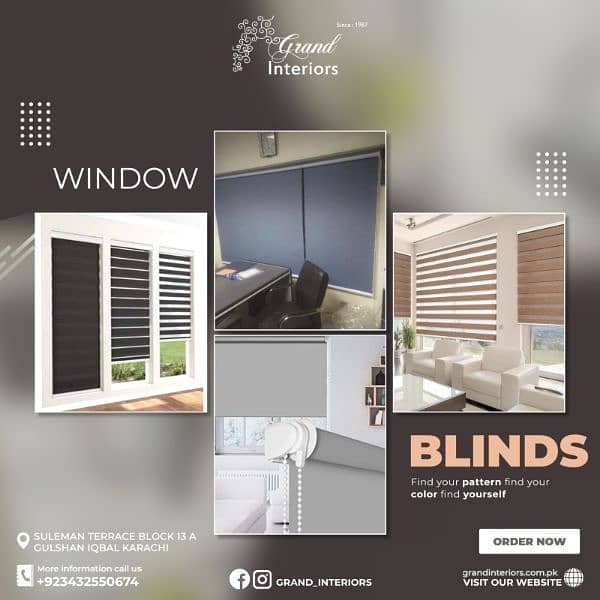 Window blinds curtains wooden roller blind by Grand interiors 0