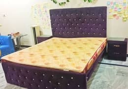king size bed modern style with mattress side tables . urgent sale