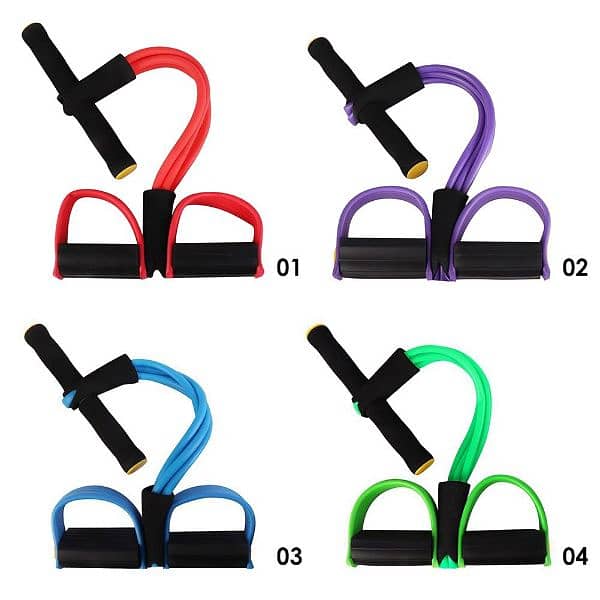 4 Tube Elastic Pull Rope Home Gym Sport Training Fitness Equipment 0